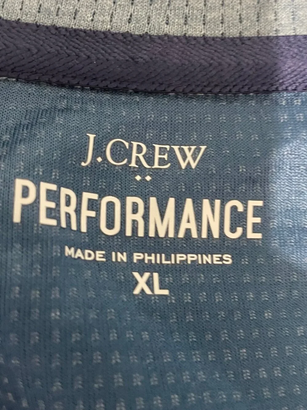 Mens Sz XL J. Crew Blue Heather Performance 1/4 Quarter Zip Long Sleeve Pullover